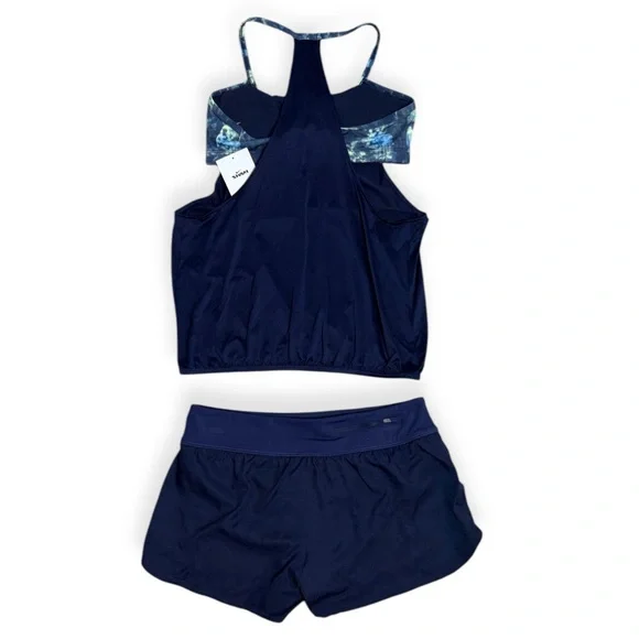 Nike Swim Women’s Tankini Boardshort Swimming suit Set Navy Blue Size Small 4-6 - Picture 4 of 9